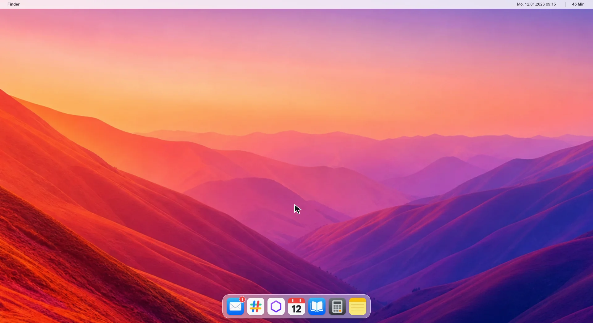 Nachgebauter Desktop mit Mitteilung zur nächsten Aufgabe